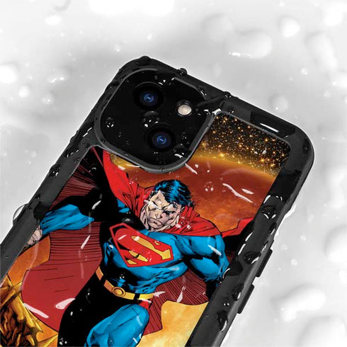 DC Comics Superman Action Pose Art By Jim Lee iPhone 15 Plus Waterproof Case