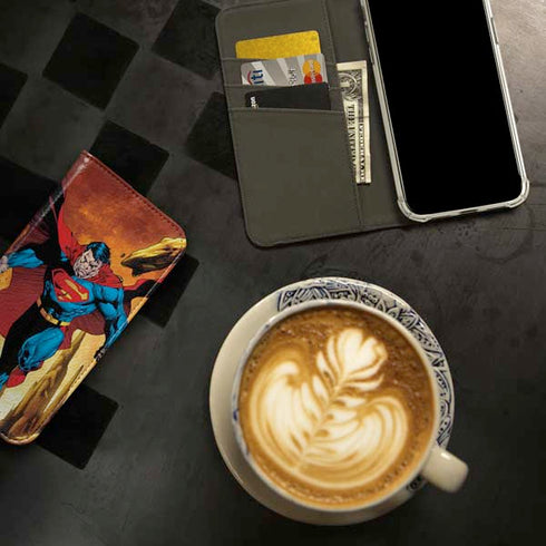 DC Comics Superman Action Pose Art By Jim Lee iPhone 15 Pro Folio Case