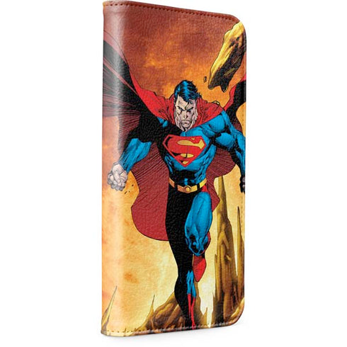 DC Comics Superman Action Pose Art By Jim Lee iPhone 15 Pro Max Folio Case