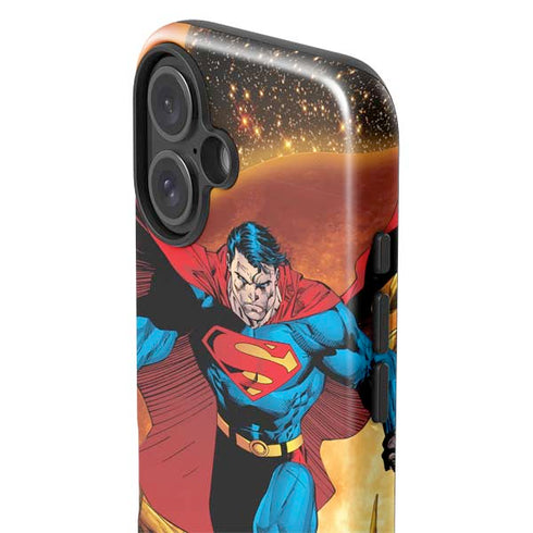 DC Comics Superman Action Pose Art By Jim Lee iPhone 16 Plus Impact Case
