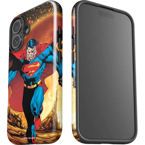 DC Comics Superman Action Pose Art By Jim Lee iPhone 16 Plus Impact Case