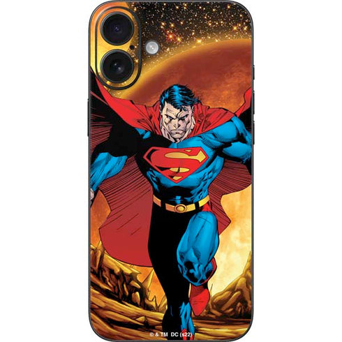 DC Comics Superman Action Pose Art By Jim Lee iPhone 16 Plus Skin