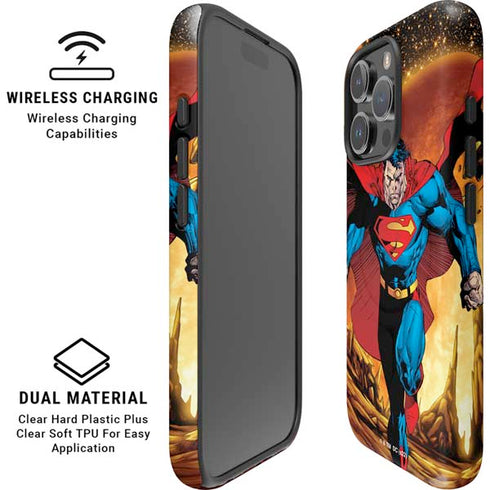 DC Comics Superman Action Pose Art By Jim Lee iPhone 16 Pro Max Magsafe Impact Case