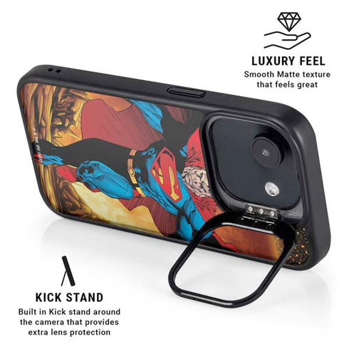 DC Comics Superman Action Pose Art By Jim Lee iPhone 16e Kickstand Case