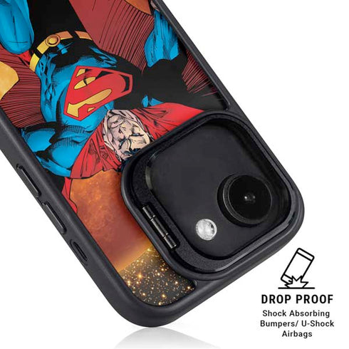 DC Comics Superman Action Pose Art By Jim Lee iPhone 16e Kickstand Case