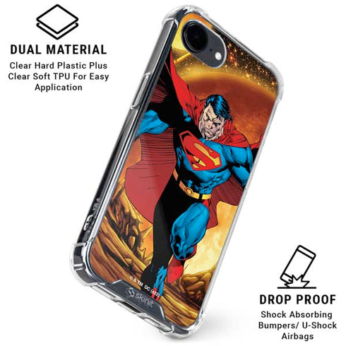 DC Comics Superman Action Pose Art By Jim Lee iPhone 16e Clear Case