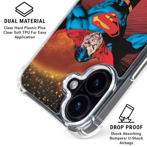 DC Comics Superman Action Pose Art By Jim Lee iPhone 17 Clear Case