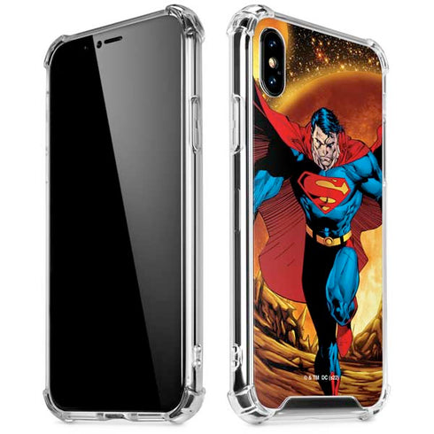 DC Comics Superman Action Pose Art By Jim Lee iPhone X/XS Clear Case