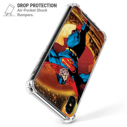 DC Comics Superman Action Pose Art By Jim Lee iPhone X/XS Clear Case