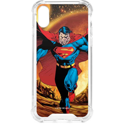 DC Comics Superman Action Pose Art By Jim Lee iPhone XS Clear Case