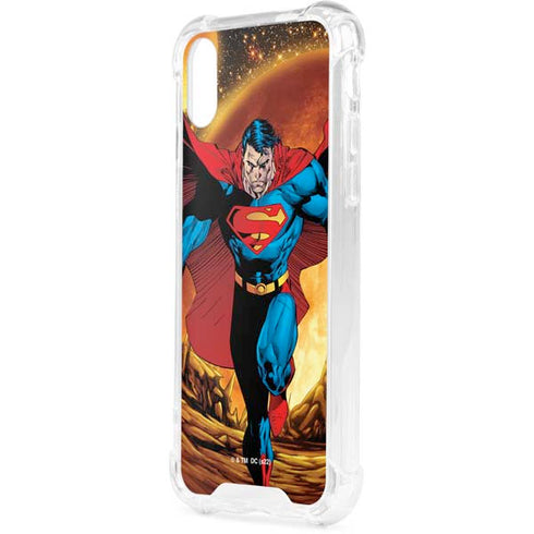 DC Comics Superman Action Pose Art By Jim Lee iPhone XS Clear Case