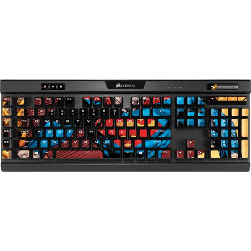 DC Comics Superman Action Pose Art By Jim Lee K95 RGB PLATINUM Mechanical Gaming Keyboard Skin