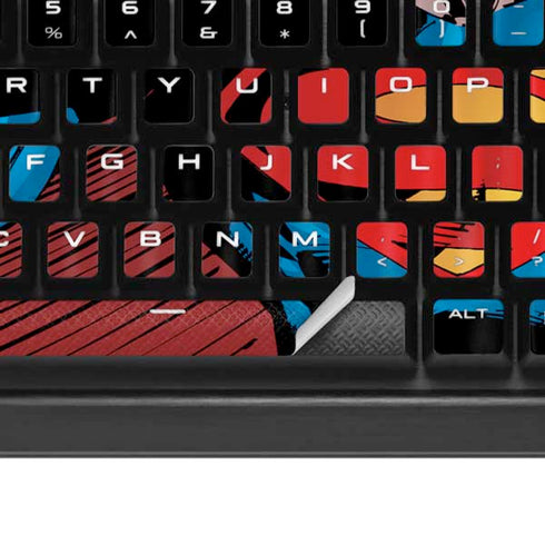 DC Comics Superman Action Pose Art By Jim Lee K95 RGB PLATINUM Mechanical Gaming Keyboard Skin