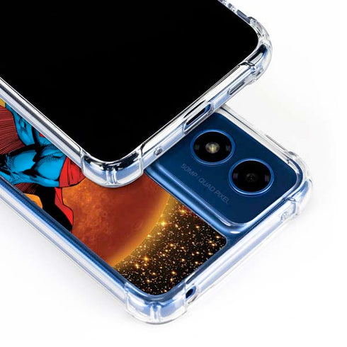 DC Comics Superman Action Pose Art By Jim Lee Moto G 5G (2024) Clear Case
