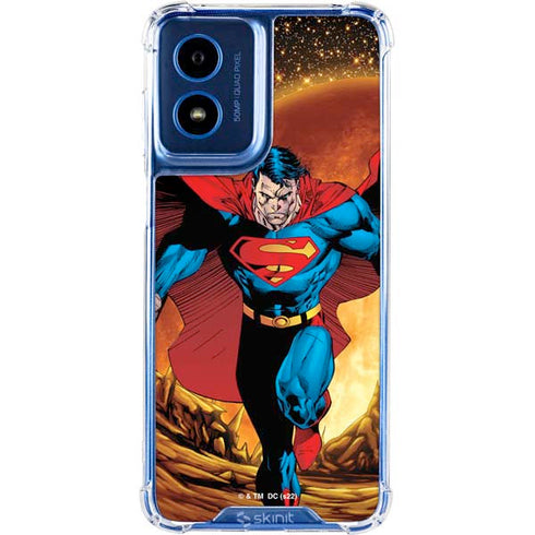DC Comics Superman Action Pose Art By Jim Lee Moto G Play 4G (2024) Clear Case