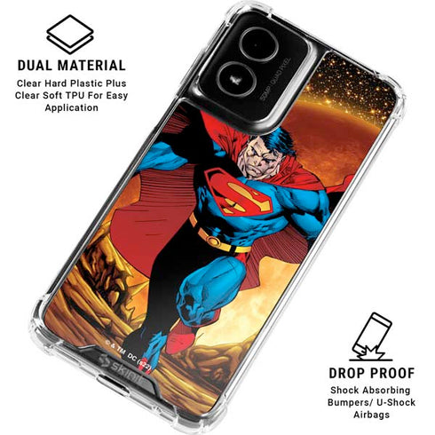 DC Comics Superman Action Pose Art By Jim Lee Moto G Power 5G (2024) Clear Case