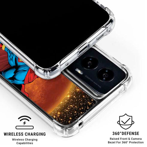 DC Comics Superman Action Pose Art By Jim Lee Moto G Power 5G (2024) Clear Case
