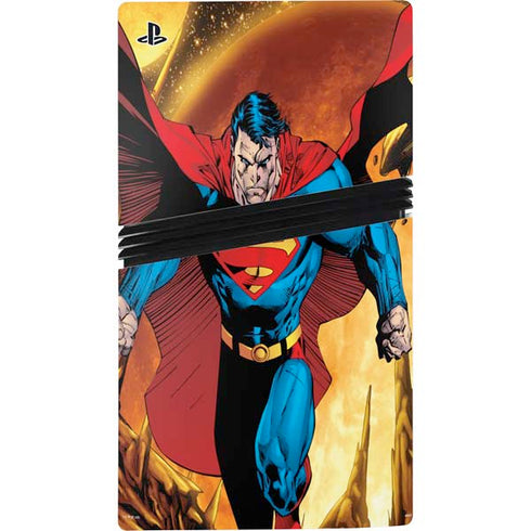 DC Comics Superman Action Pose Art By Jim Lee PS5 Pro Console Skin