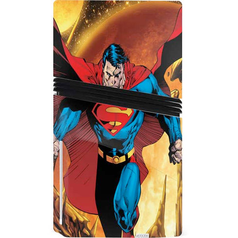 DC Comics Superman Action Pose Art By Jim Lee PS5 Pro Disk Console Skin