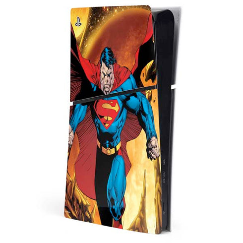 DC Comics Superman Action Pose Art By Jim Lee PS5 Slim Digital Edition Console Skin