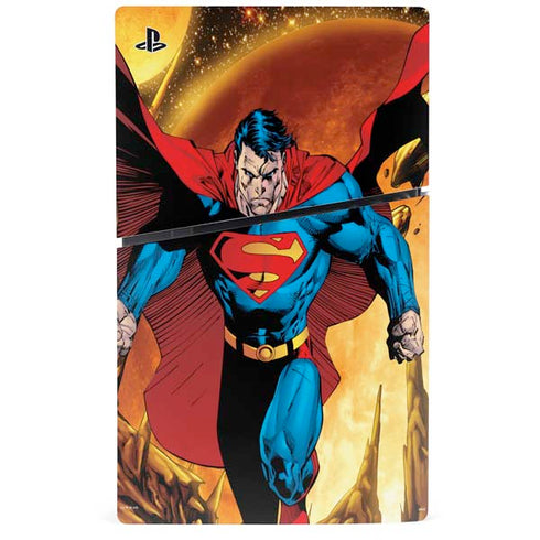 DC Comics Superman Action Pose Art By Jim Lee PS5 Slim Digital Edition Console Skin