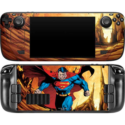 DC Comics Superman Action Pose Art By Jim Lee Steam Deck Handheld Gaming Computer OLED Skin