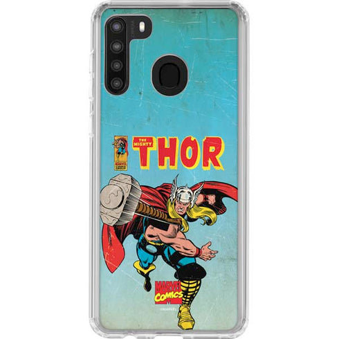 Marvel Classic Comics The Mighty Thor Galaxy A21 Clear Case