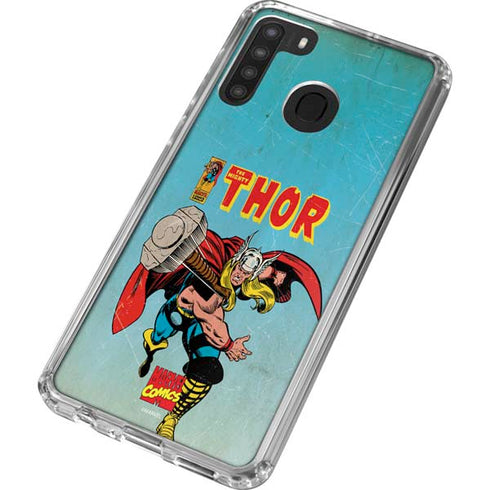 Marvel Classic Comics The Mighty Thor Galaxy A21 Clear Case