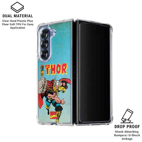 Marvel Classic Comics The Mighty Thor Galaxy Z Fold6 Clear Case