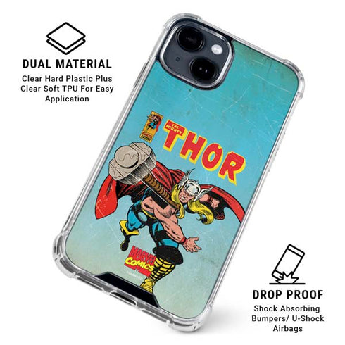 Marvel Classic Comics The Mighty Thor iPhone 15 Plus Clear Case