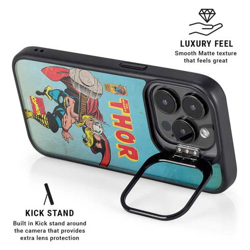 Marvel Classic Comics The Mighty Thor iPhone 15 Pro Max Kickstand Case