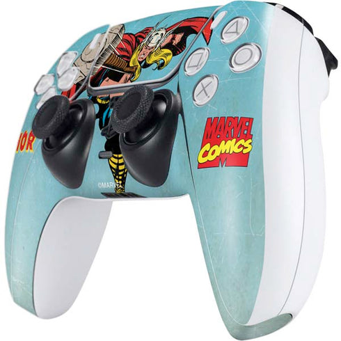 Marvel Classic Comics The Mighty Thor PS5 Controller Skin