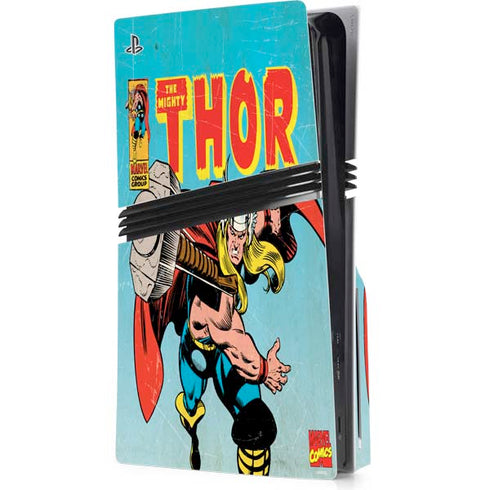 Marvel Classic Comics The Mighty Thor PS5 Pro Disk Console Skin
