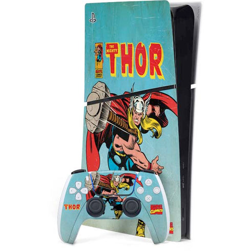 Marvel Classic Comics The Mighty Thor PS5 Slim Digital Edition Bundle Skin