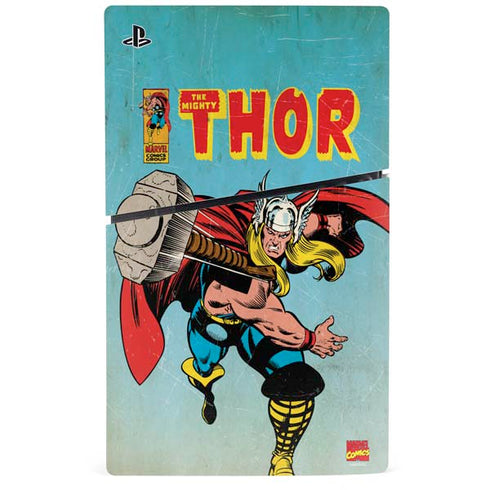 Marvel Classic Comics The Mighty Thor PS5 Slim Digital Edition Console Skin
