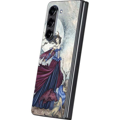 The Moon is Calling Fairy and Dragon by Amy Brown Galaxy Z Fold5 5G Skin
