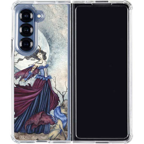 The Moon is Calling Fairy and Dragon by Amy Brown Galaxy Z Fold6 Clear Case