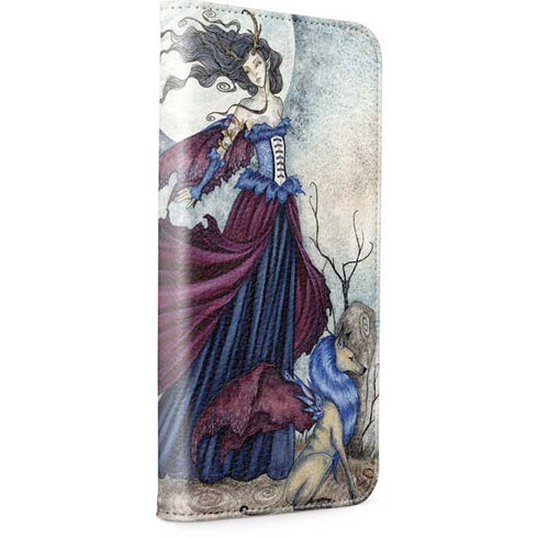 The Moon is Calling Fairy and Dragon by Amy Brown iPhone 15 Folio Case