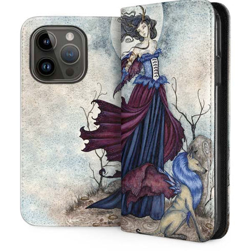 The Moon is Calling Fairy and Dragon by Amy Brown iPhone 15 Pro Folio Case