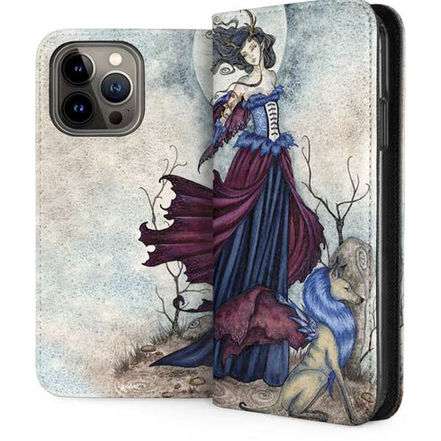 The Moon is Calling Fairy and Dragon by Amy Brown iPhone 15 Pro Max Folio Case