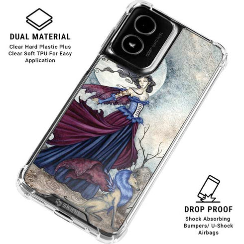 The Moon is Calling Fairy and Dragon by Amy Brown Moto G Power 5G (2024) Clear Case