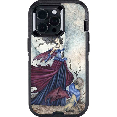 The Moon is Calling Fairy and Dragon by Amy Brown Otterbox Defender iPhone Skin