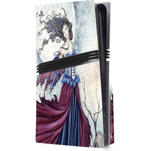 The Moon is Calling Fairy and Dragon by Amy Brown PS5 Pro Disk Console Skin