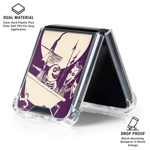 Disney The Nightmare Before Christmas Lock Shock and Barrel Art Galaxy Z Flip6 Clear Case