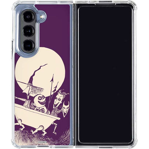 Disney The Nightmare Before Christmas Lock Shock and Barrel Art Galaxy Z Fold5 5G Clear Case