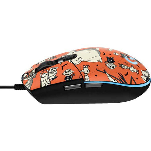 Disney The Nightmare Before Christmas Character Pattern print G203 Prodigy RGB Wired Gaming Mouse Skin