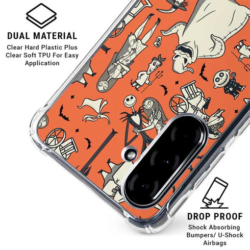 Disney The Nightmare Before Christmas Character Pattern print Galaxy A36 5G Clear Case