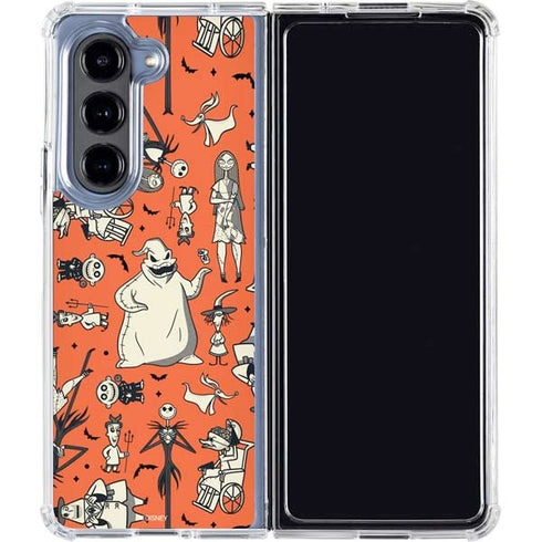 Disney The Nightmare Before Christmas Character Pattern print Galaxy Z Fold5 5G Clear Case