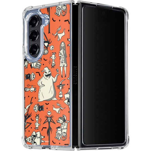 Disney The Nightmare Before Christmas Character Pattern print Galaxy Z Fold5 5G Clear Case