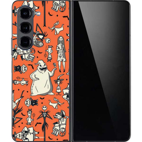 Disney The Nightmare Before Christmas Character Pattern print Galaxy Z Fold5 5G Skin